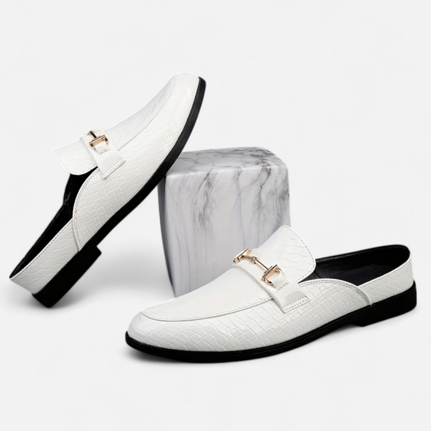 Old Ancien | Men’s Dress Loafers – Buckled Round Toe Classic