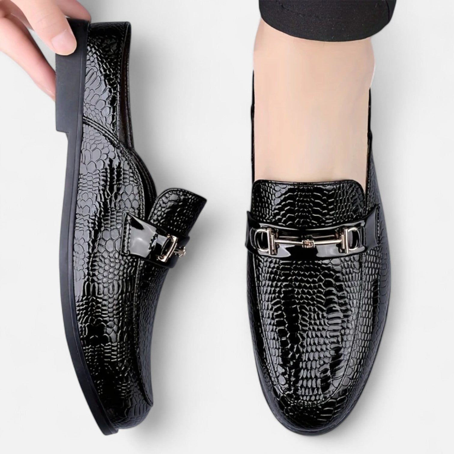 Old Ancien | Men’s Dress Loafers – Buckled Round Toe Classic