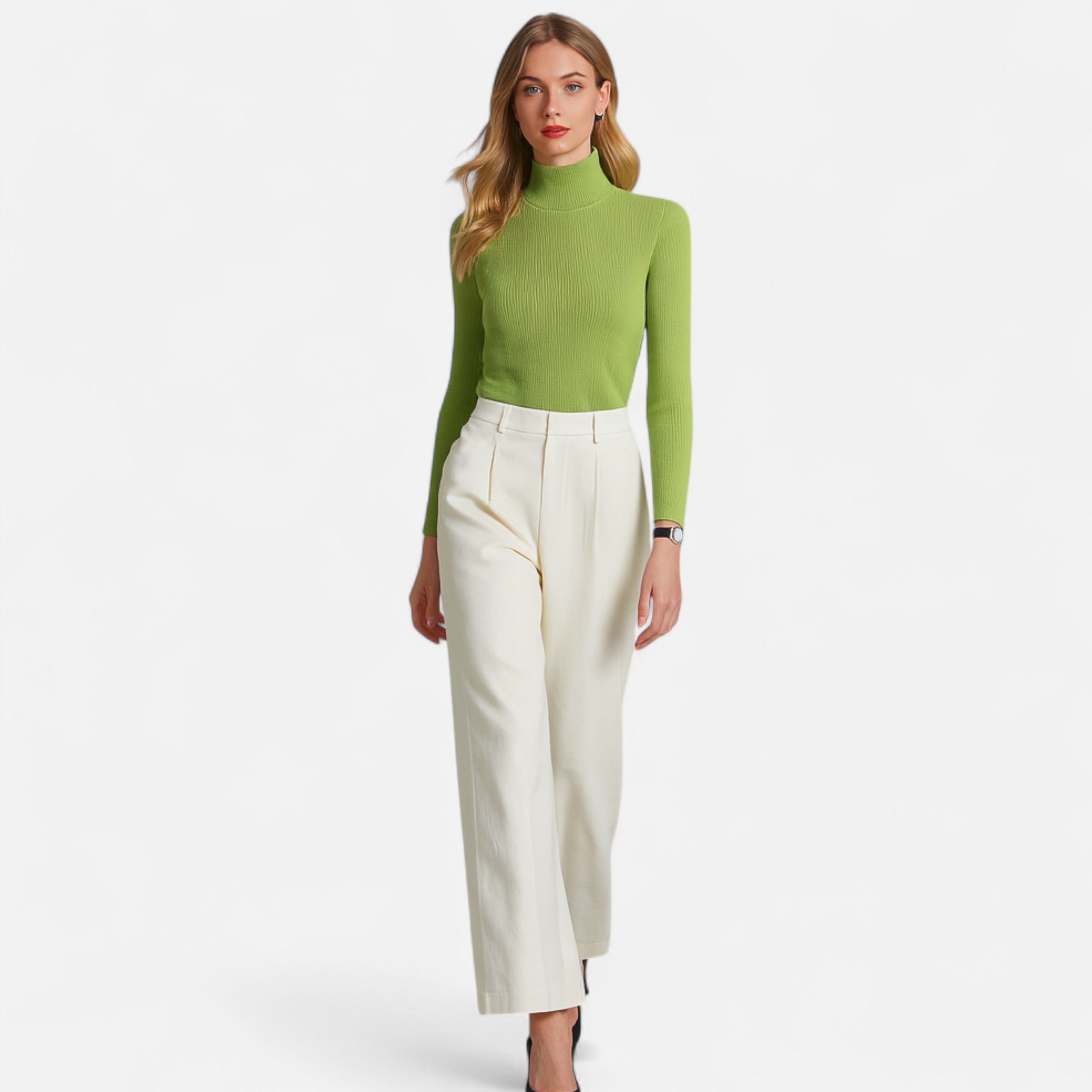 Old Ancien | Women’s Ribbed Turtleneck – Foldover Winter Elegance