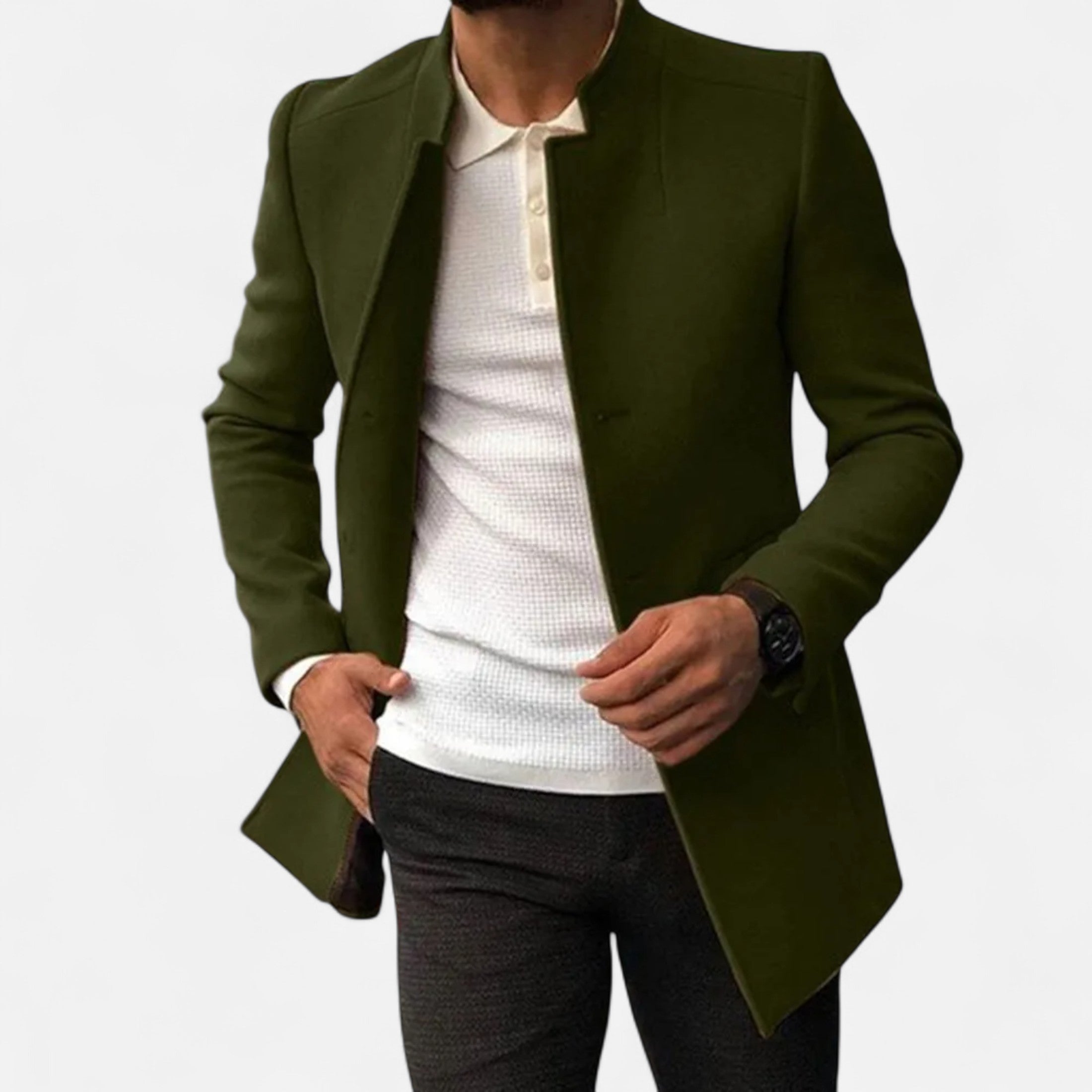 Old ancien | Men’s Tailored Coat – Classic Solid Comfort
