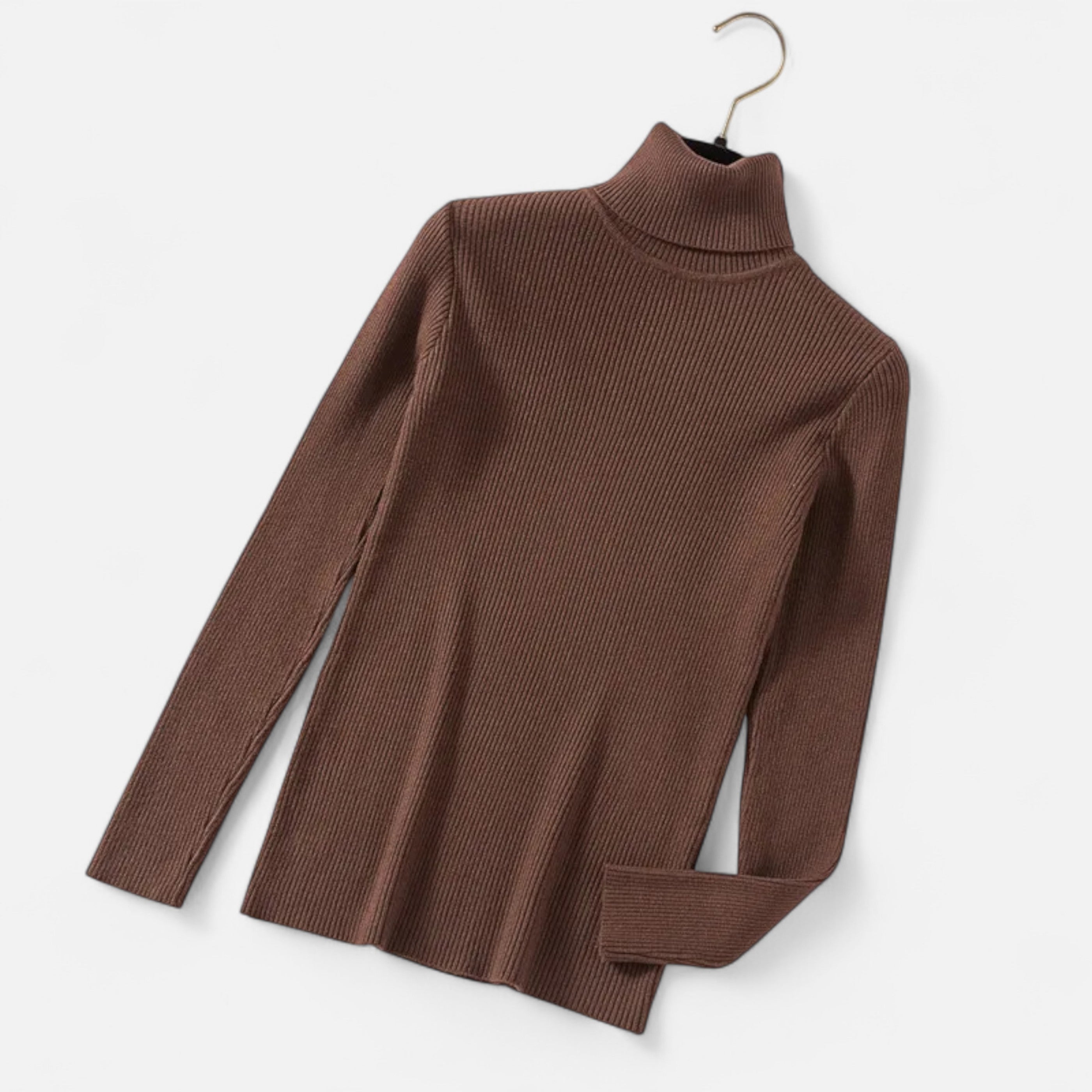 Old Ancien | Women’s Ribbed Turtleneck – Foldover Winter Elegance