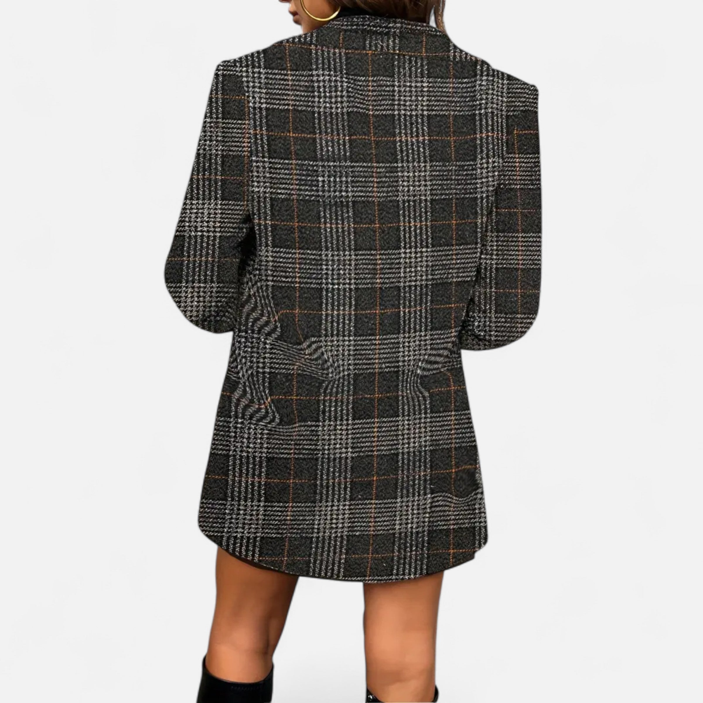 Old Ancien | Women’s Classic Coat – Houndstooth Timeless Sophistication