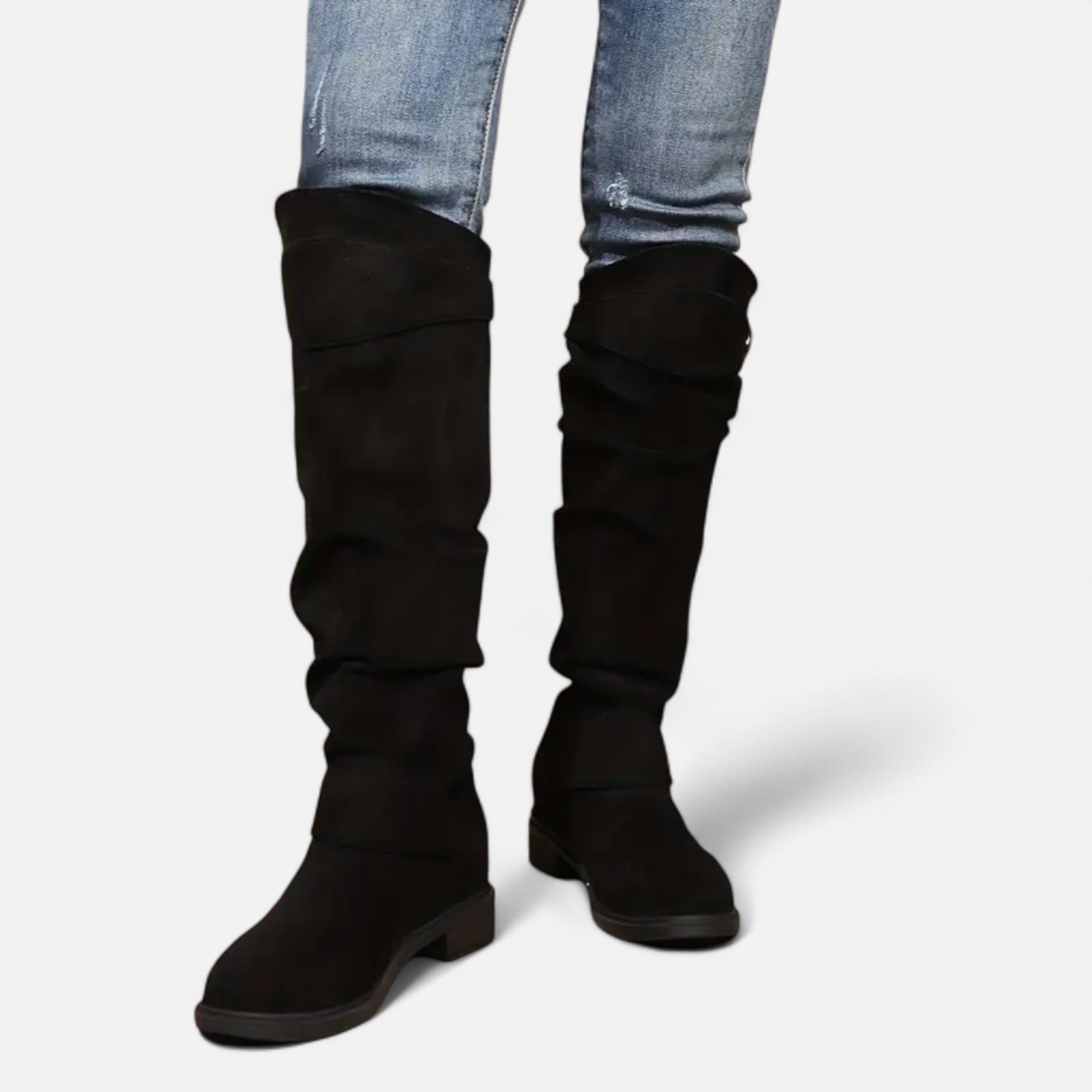 Old Ancien | Women’s Knee-High Boots – Buckle Belt Elegance