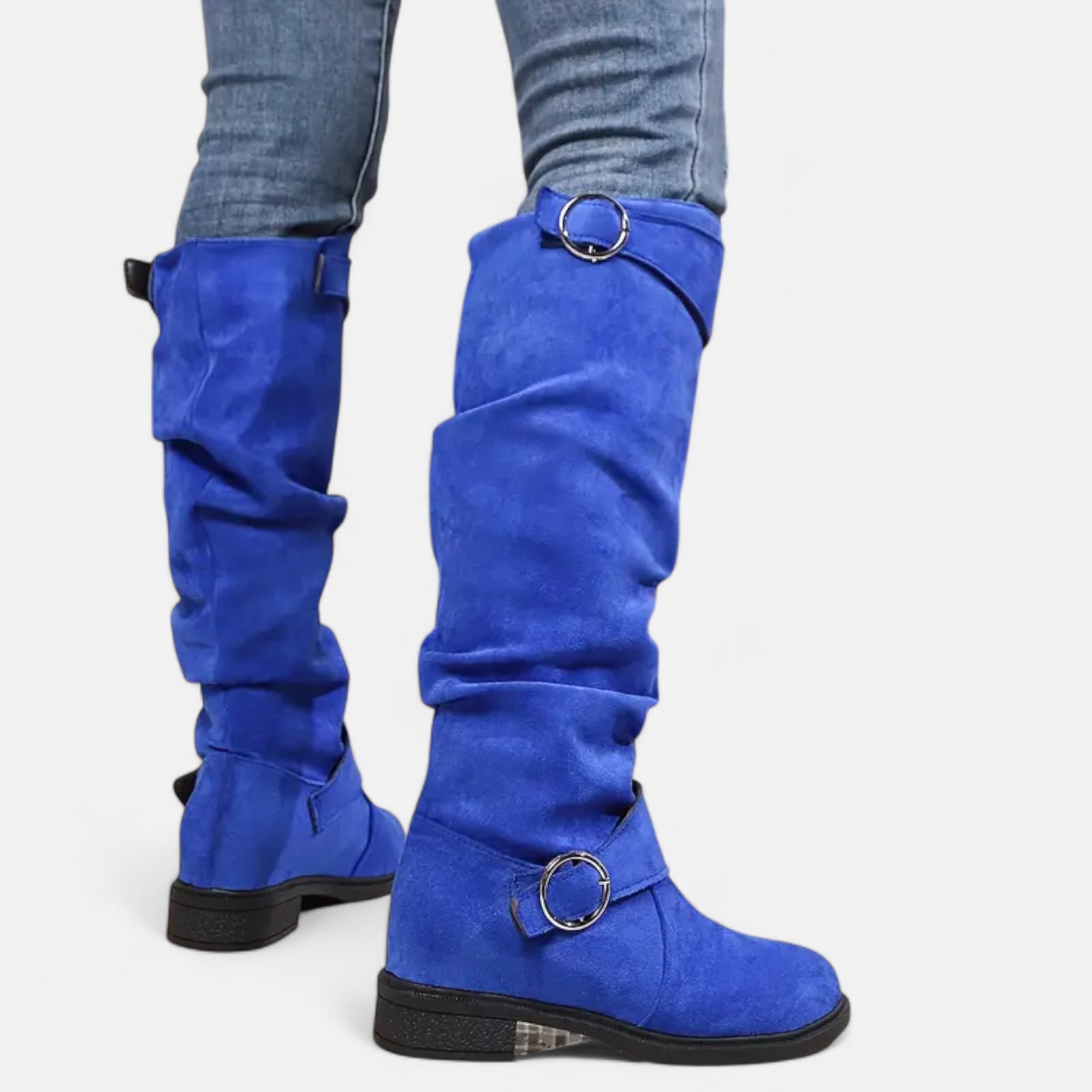 Old Ancien | Women’s Knee-High Boots – Buckle Belt Elegance