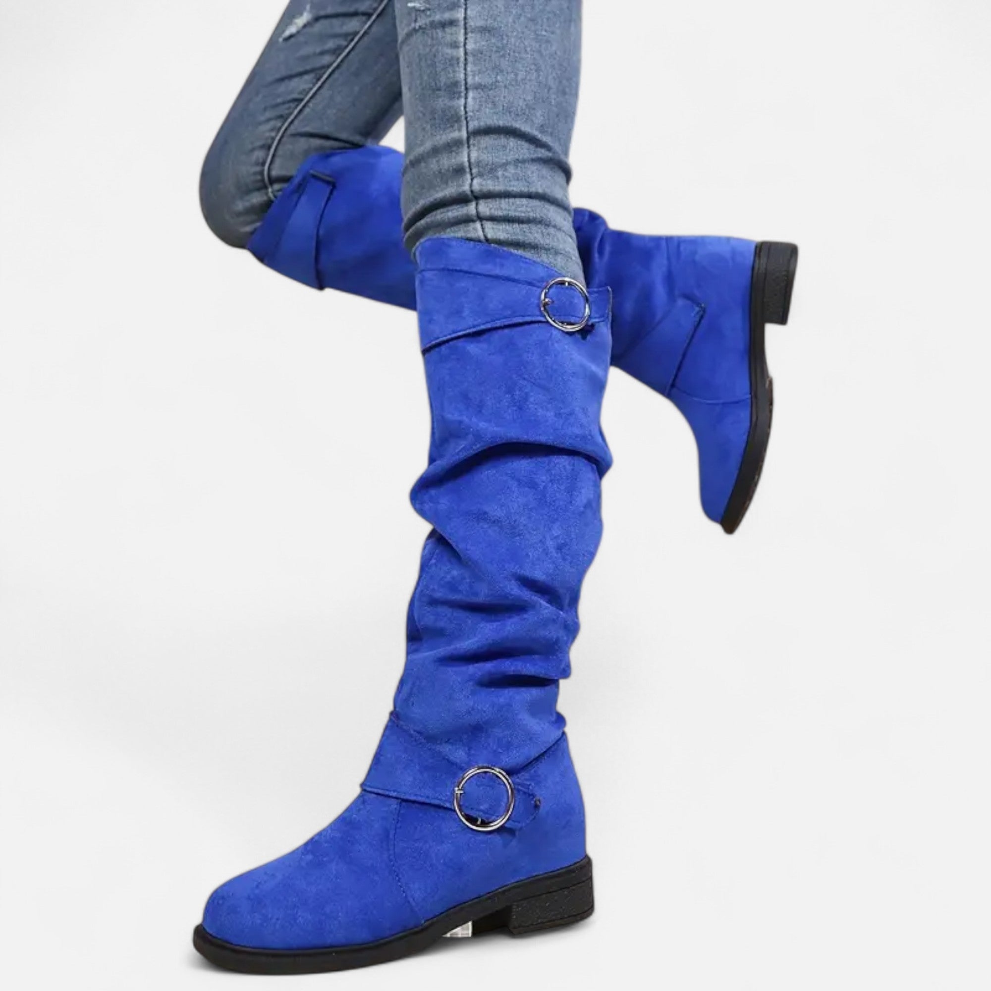 Old Ancien | Women’s Knee-High Boots – Buckle Belt Elegance