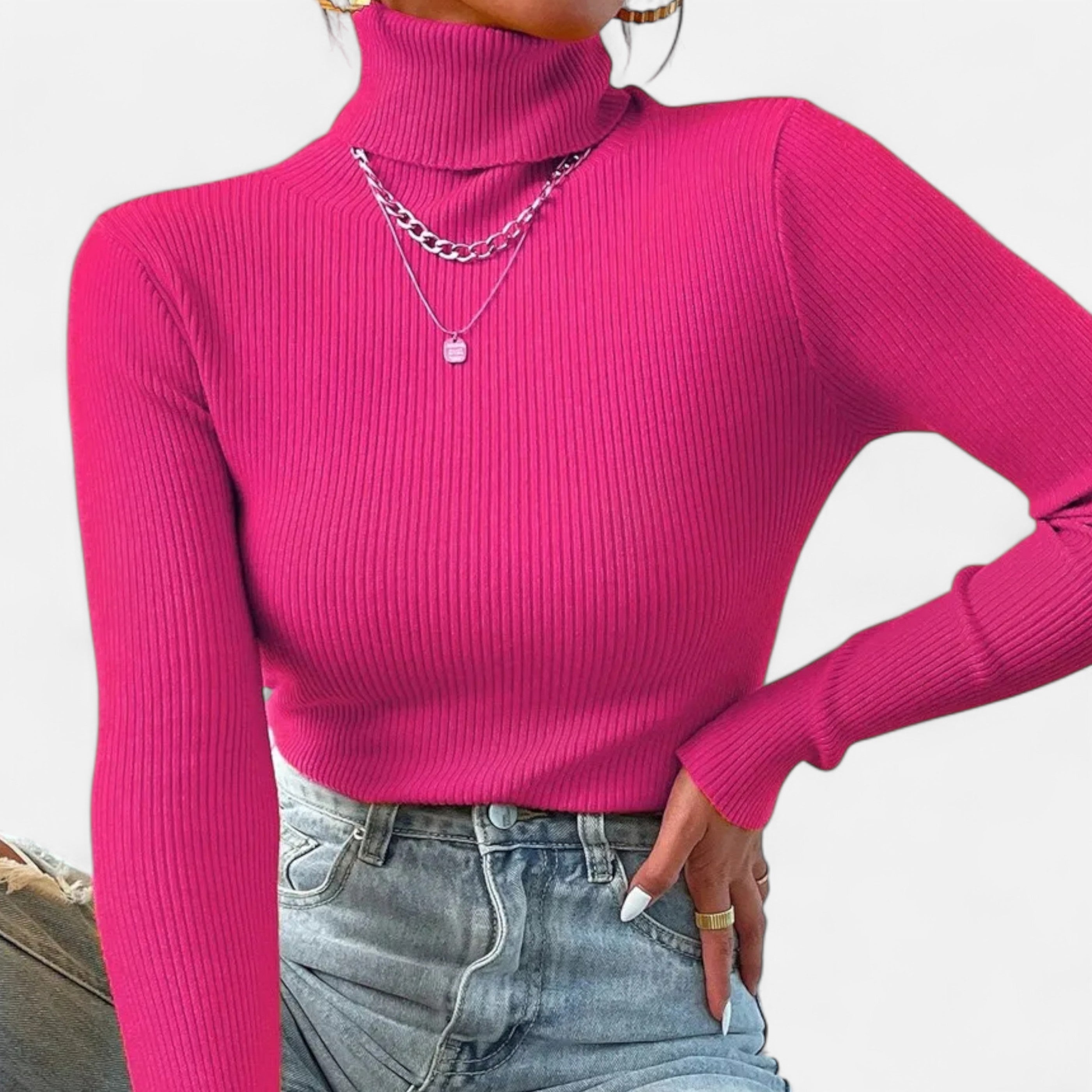 Old Ancien | Women’s Ribbed Turtleneck – Foldover Winter Elegance