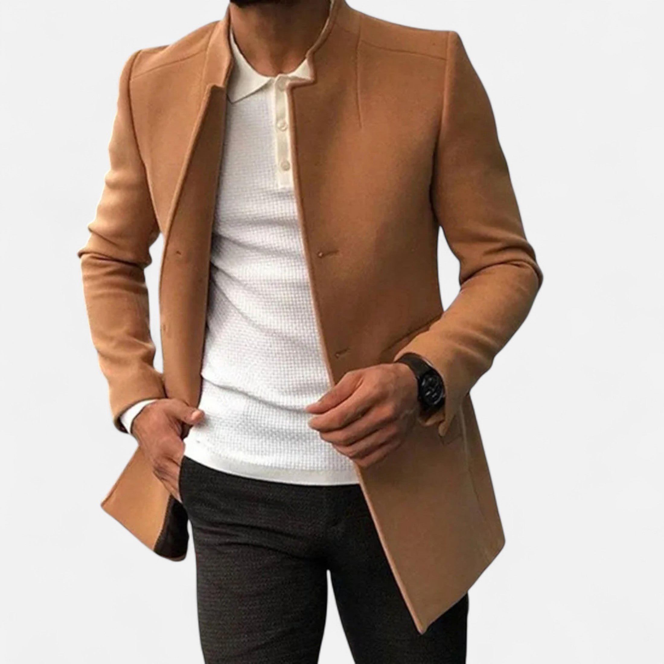 Old ancien | Men’s Tailored Coat – Classic Solid Comfort