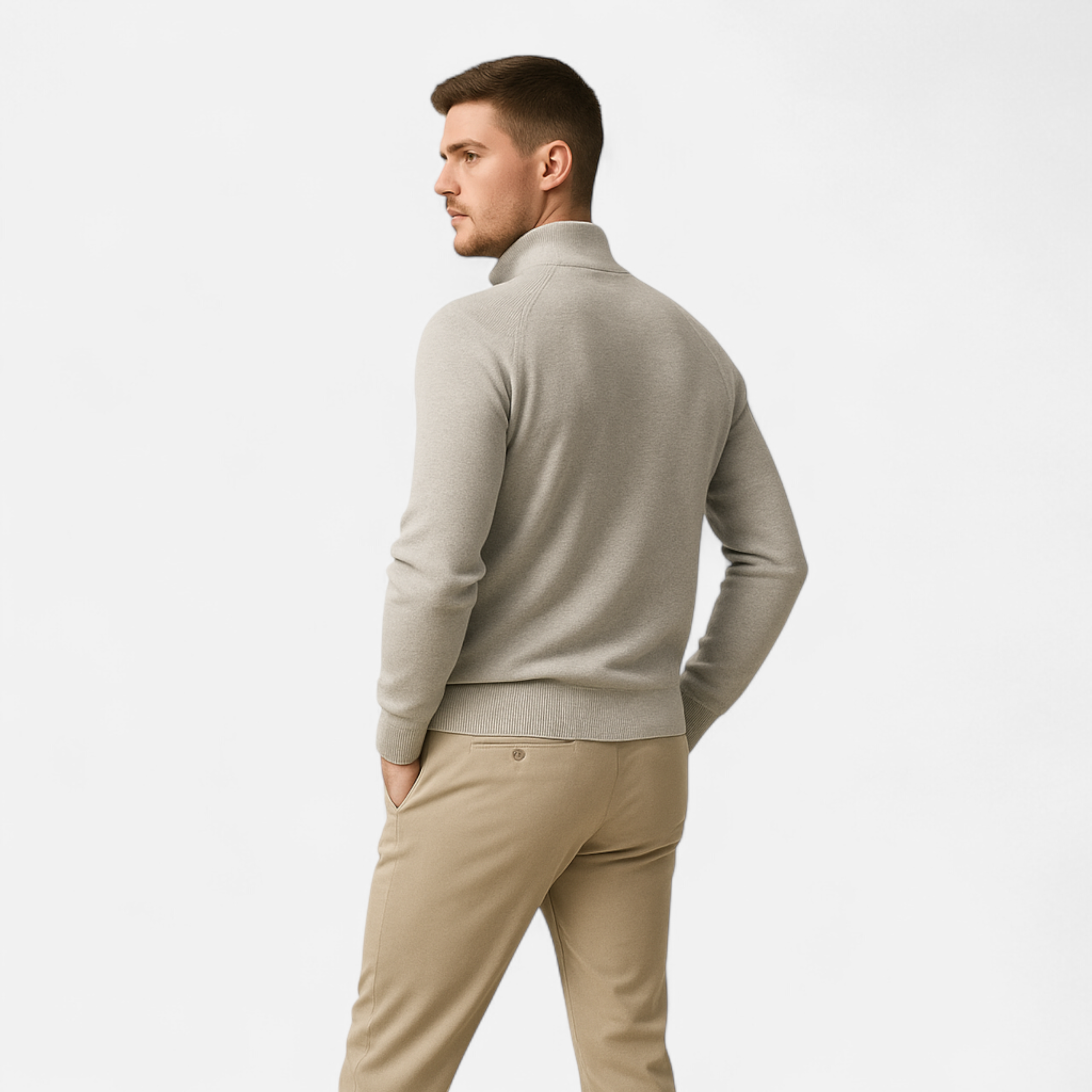 Old Ancien | Men’s Cotton Zip Sweater – Refined Knitwear for the Season