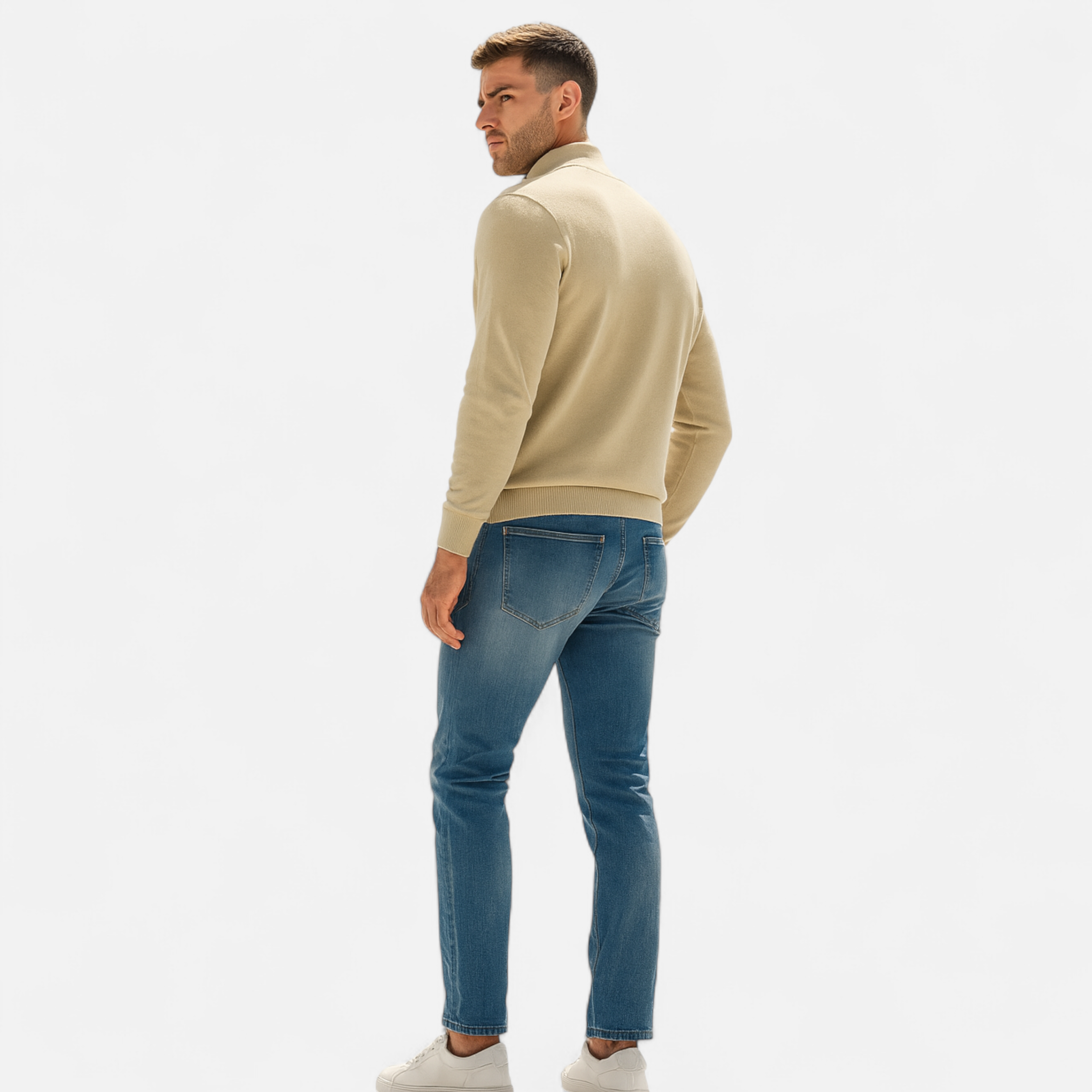 Old Ancien | Men’s Half-Zip Sweater – Heritage Knit Elegance