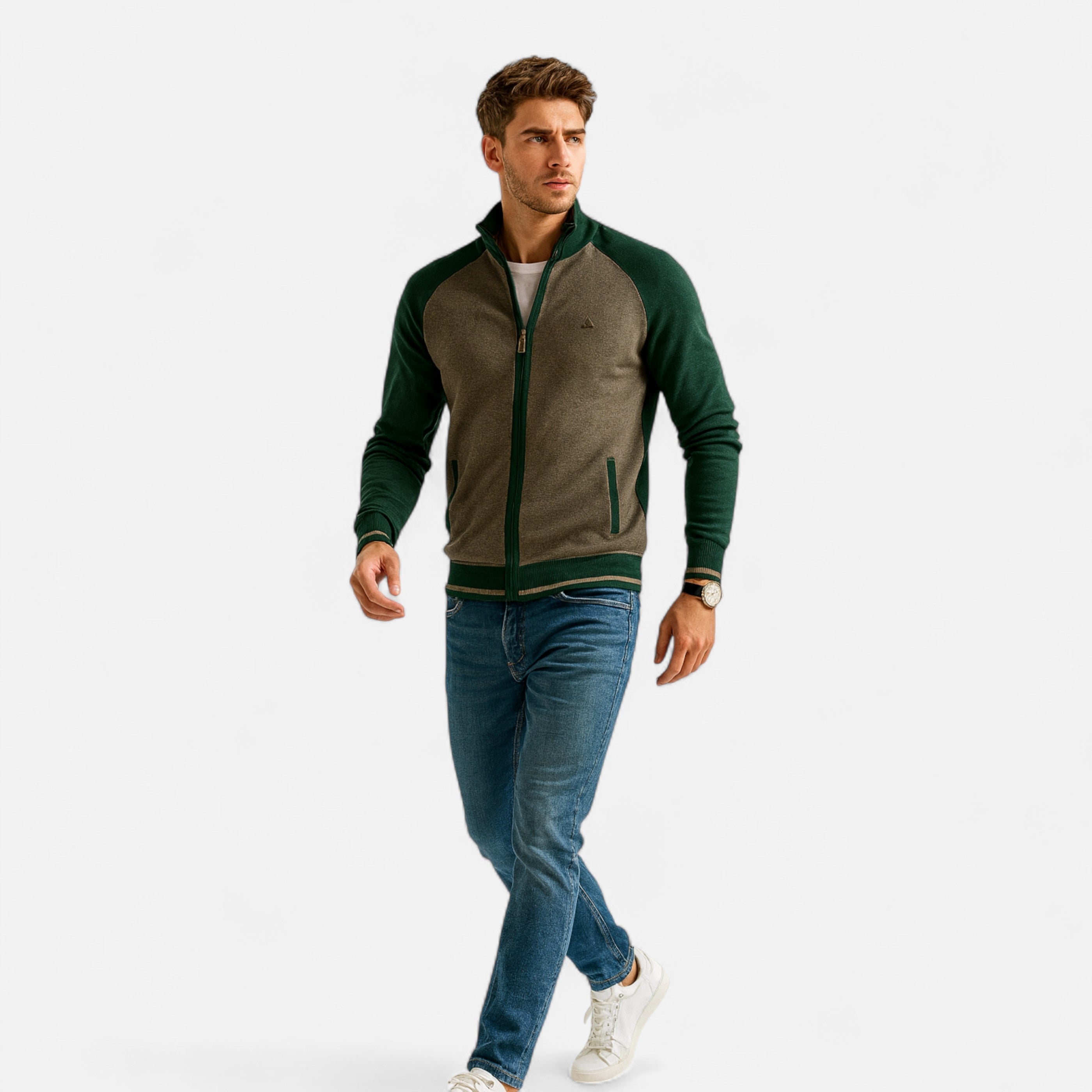 Old ancien | Men’s Zipped Sweater – Heritage Cotton Knit
