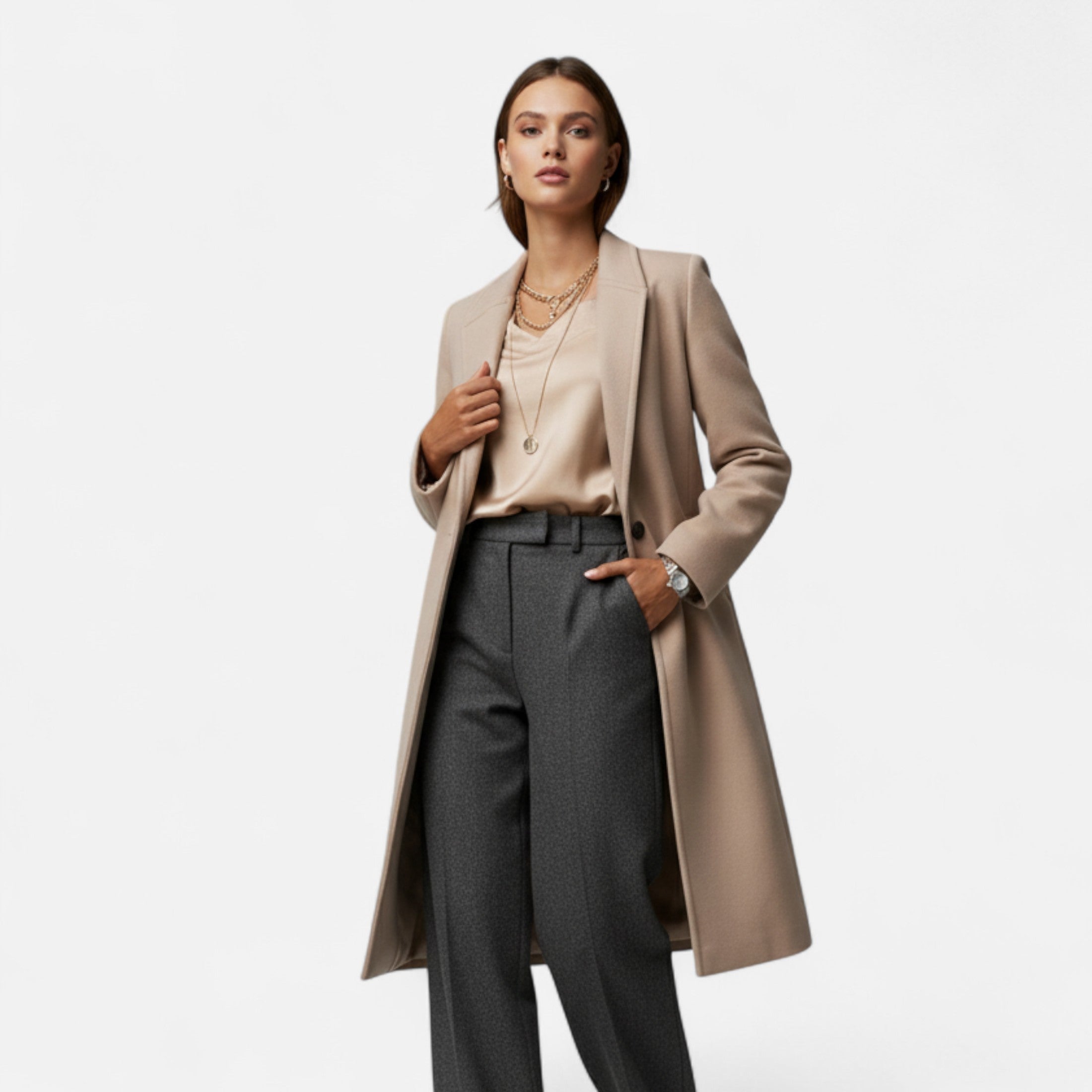 Old Ancien | Women’s Winter Overcoat – Lapel Collar Elegance
