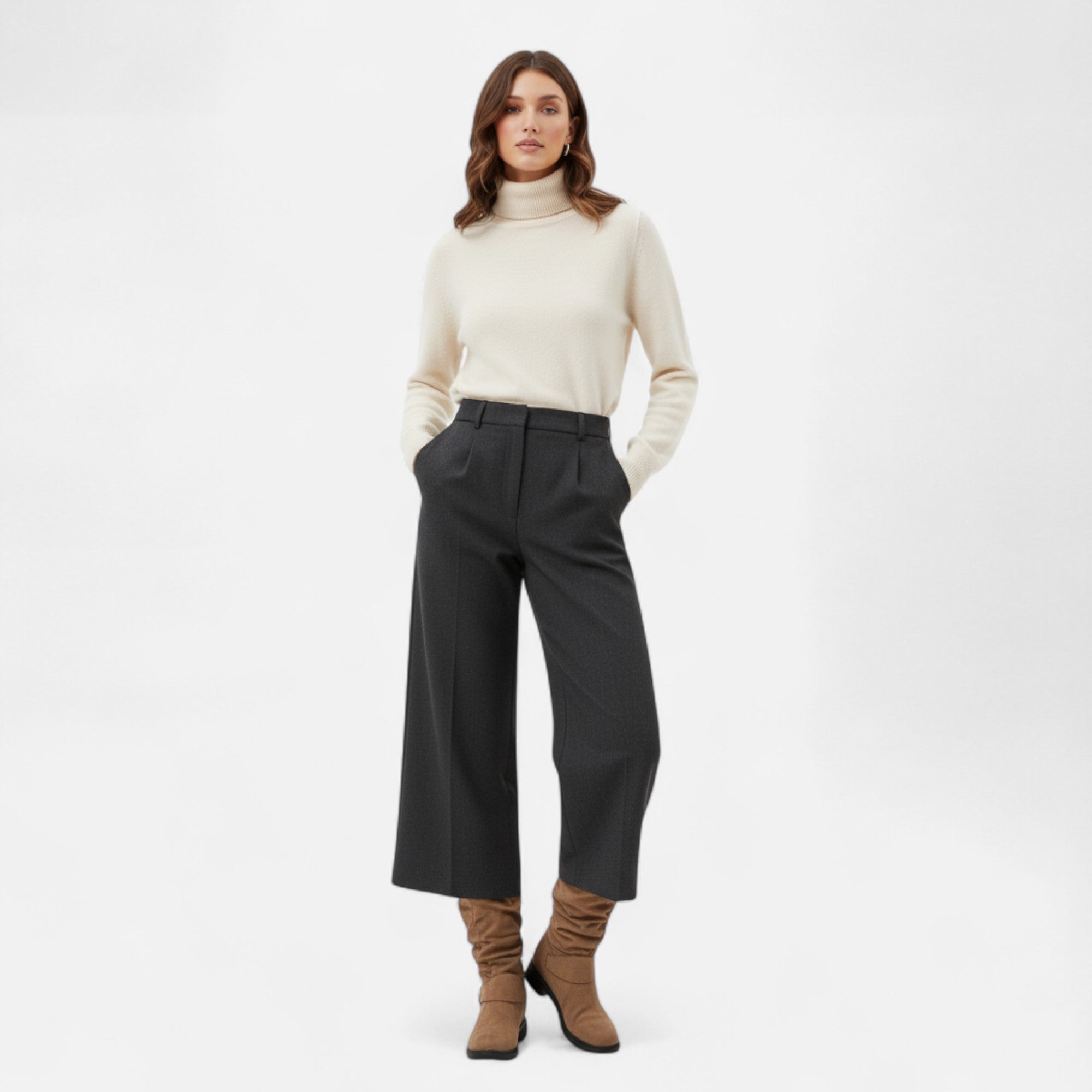 Old Ancien | Women’s Knee-High Boots – Buckle Belt Elegance