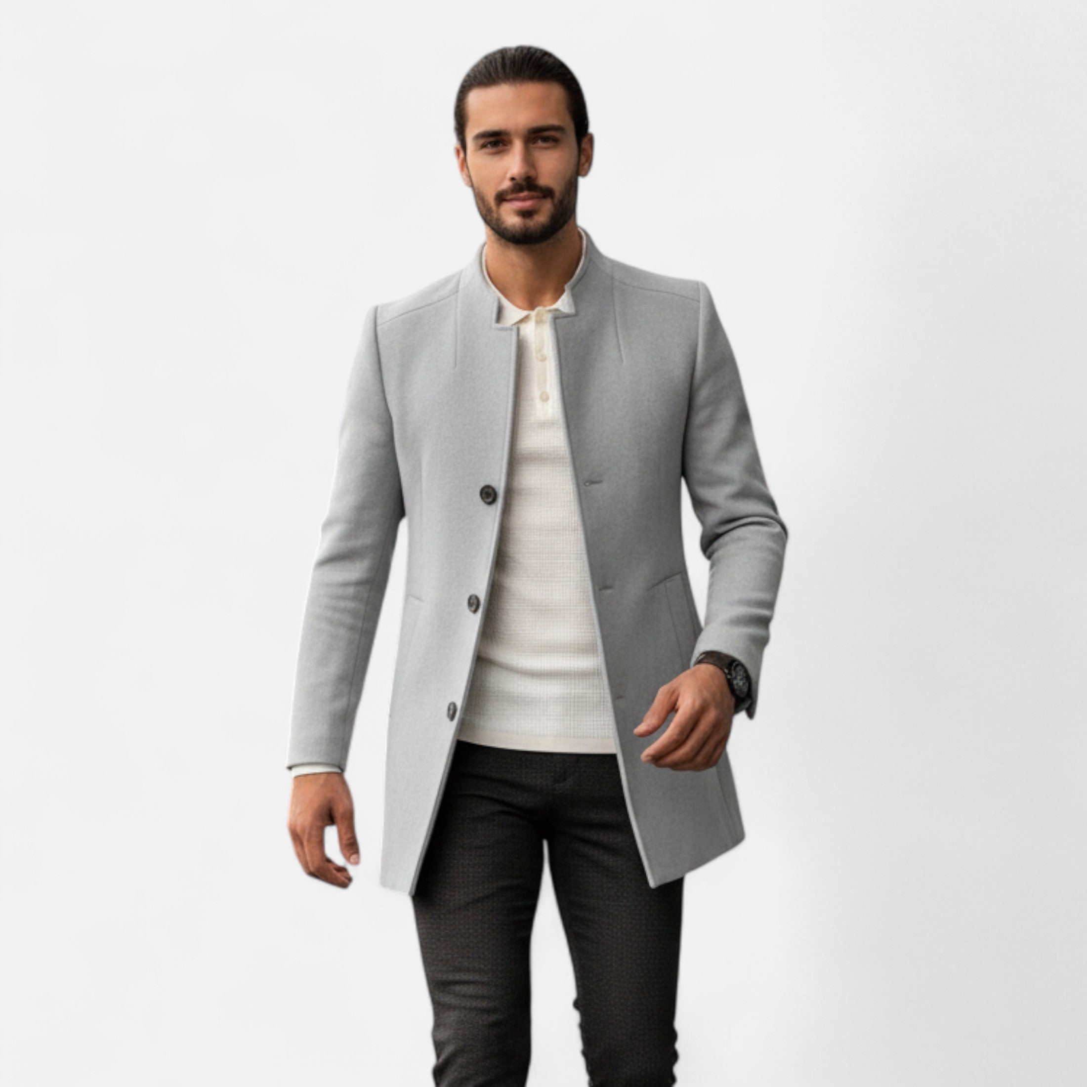 Old ancien | Men’s Tailored Coat – Classic Solid Comfort