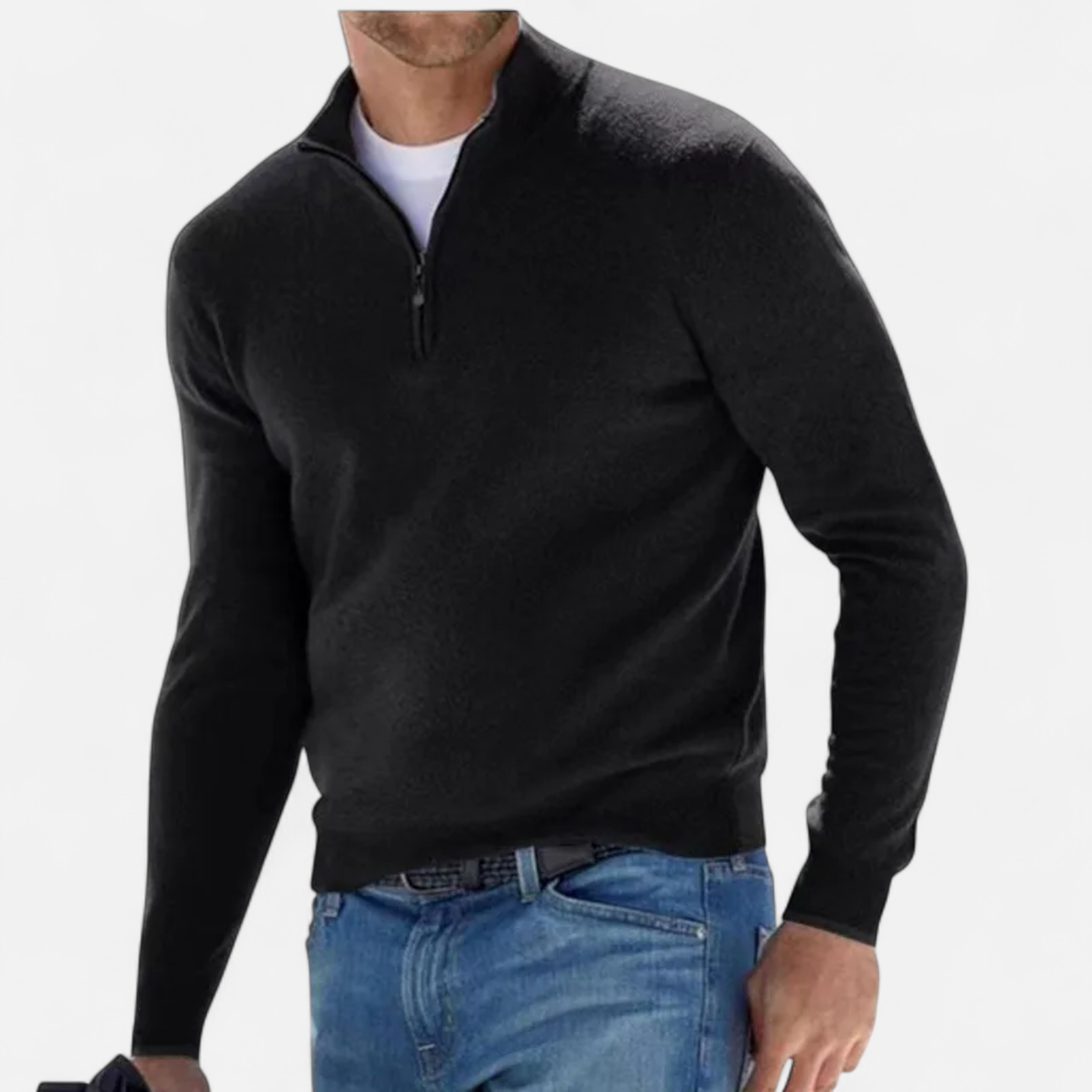 Old Ancien | Men’s Half-Zip Sweater – Heritage Knit Elegance