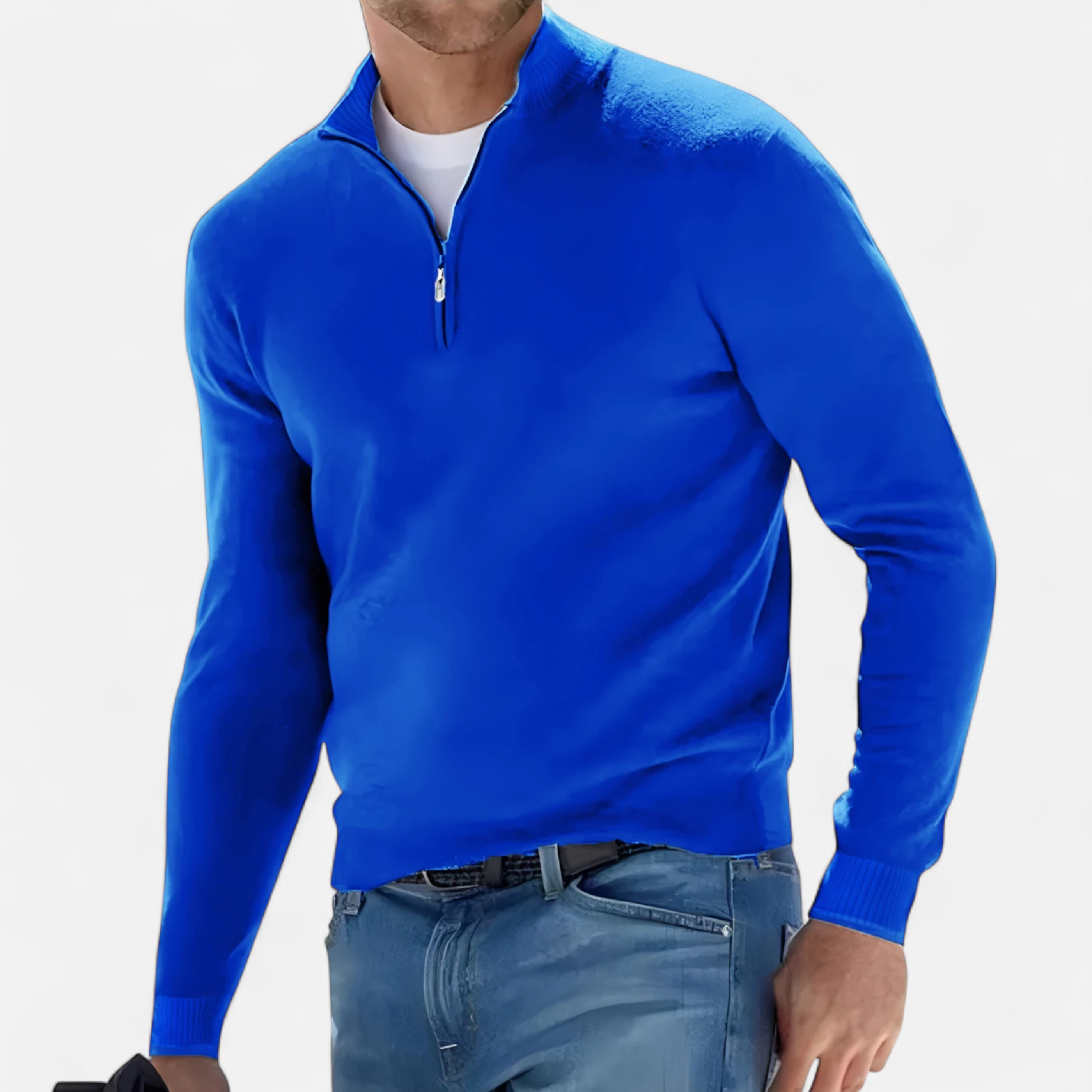 Old Ancien | Men’s Half-Zip Sweater – Heritage Knit Elegance