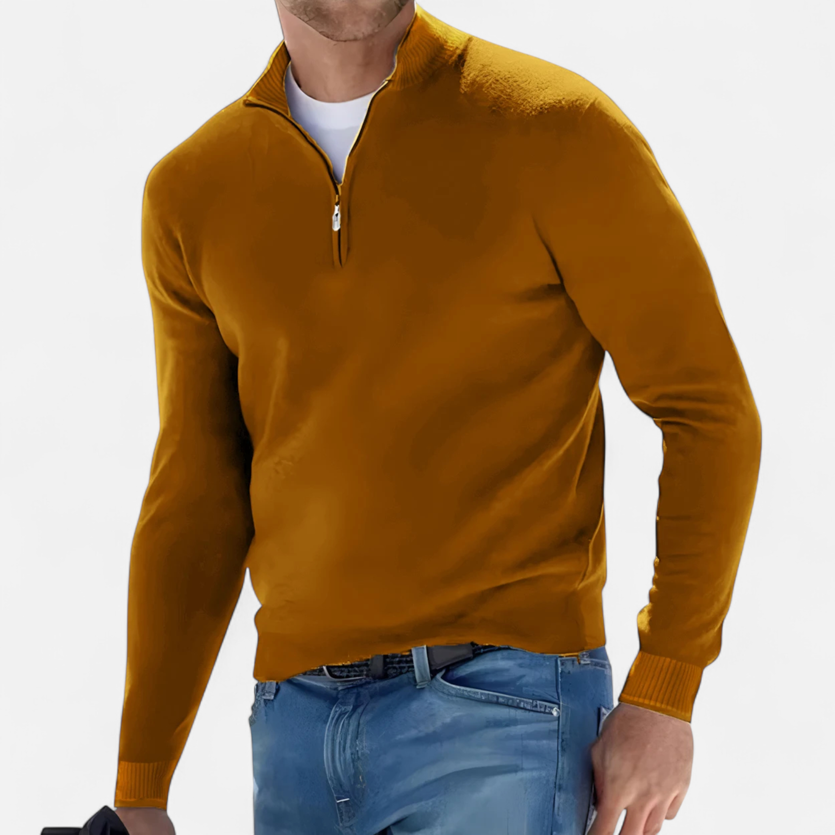 Old Ancien | Men’s Half-Zip Sweater – Heritage Knit Elegance