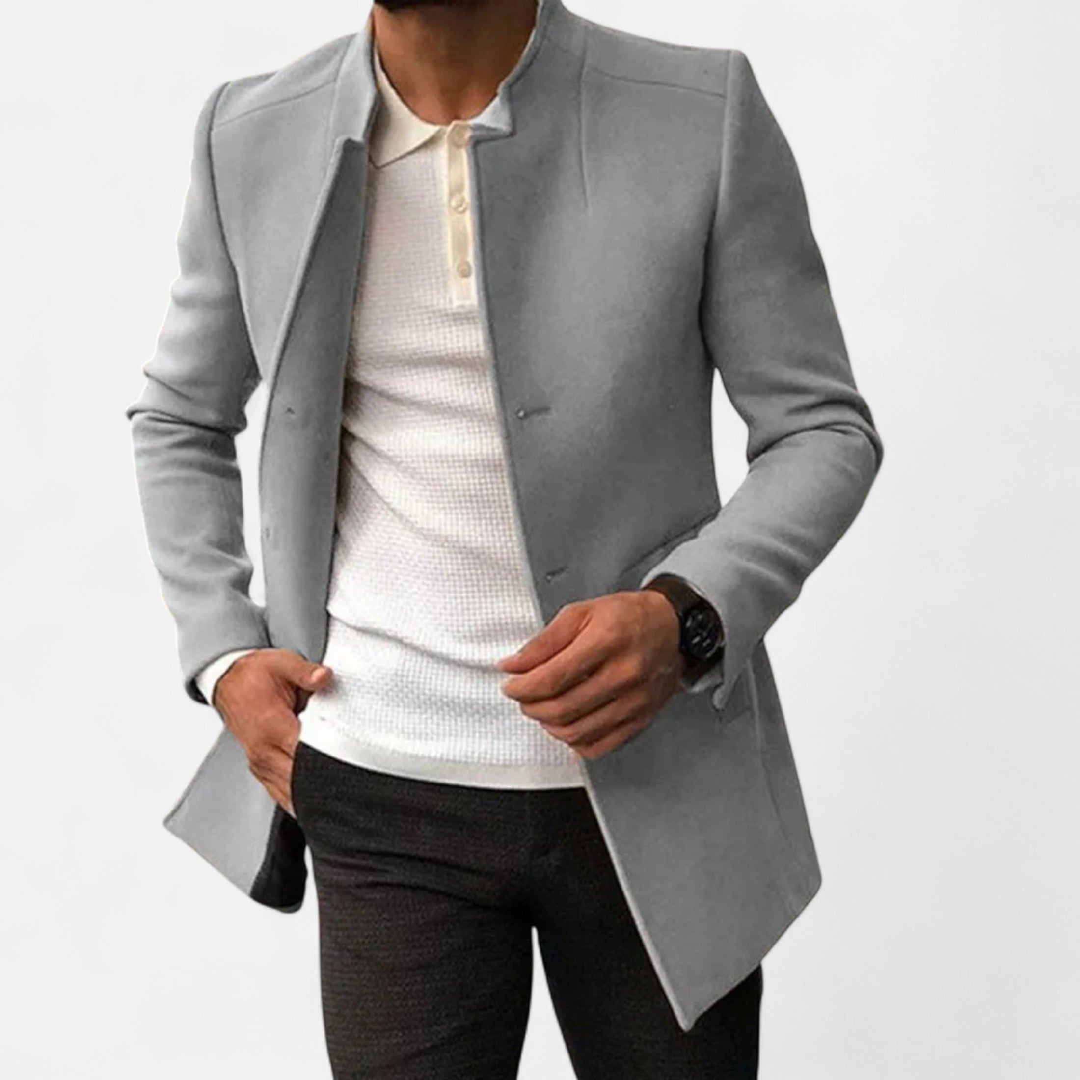Old ancien | Men’s Tailored Coat – Classic Solid Comfort
