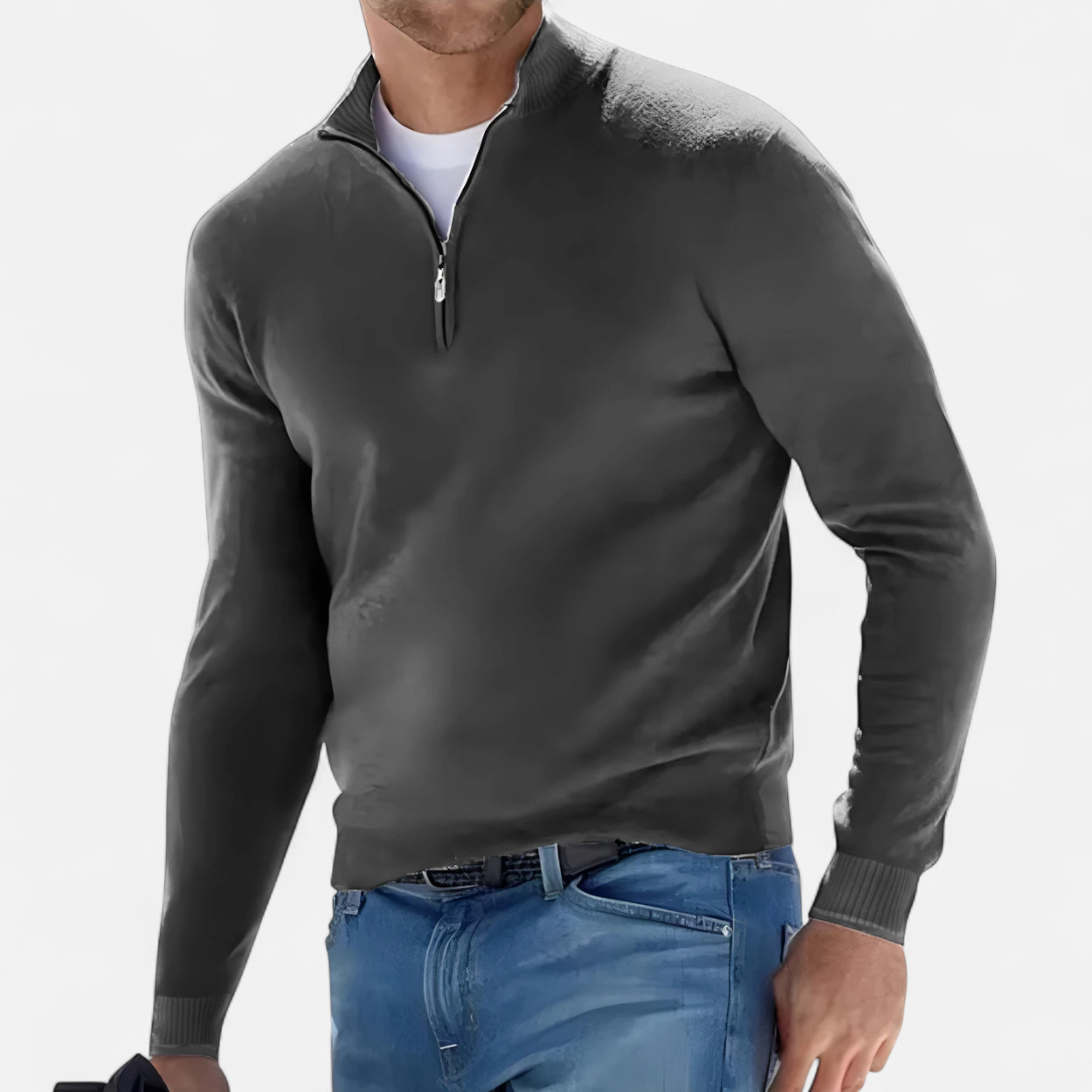 Old Ancien | Men’s Half-Zip Sweater – Heritage Knit Elegance