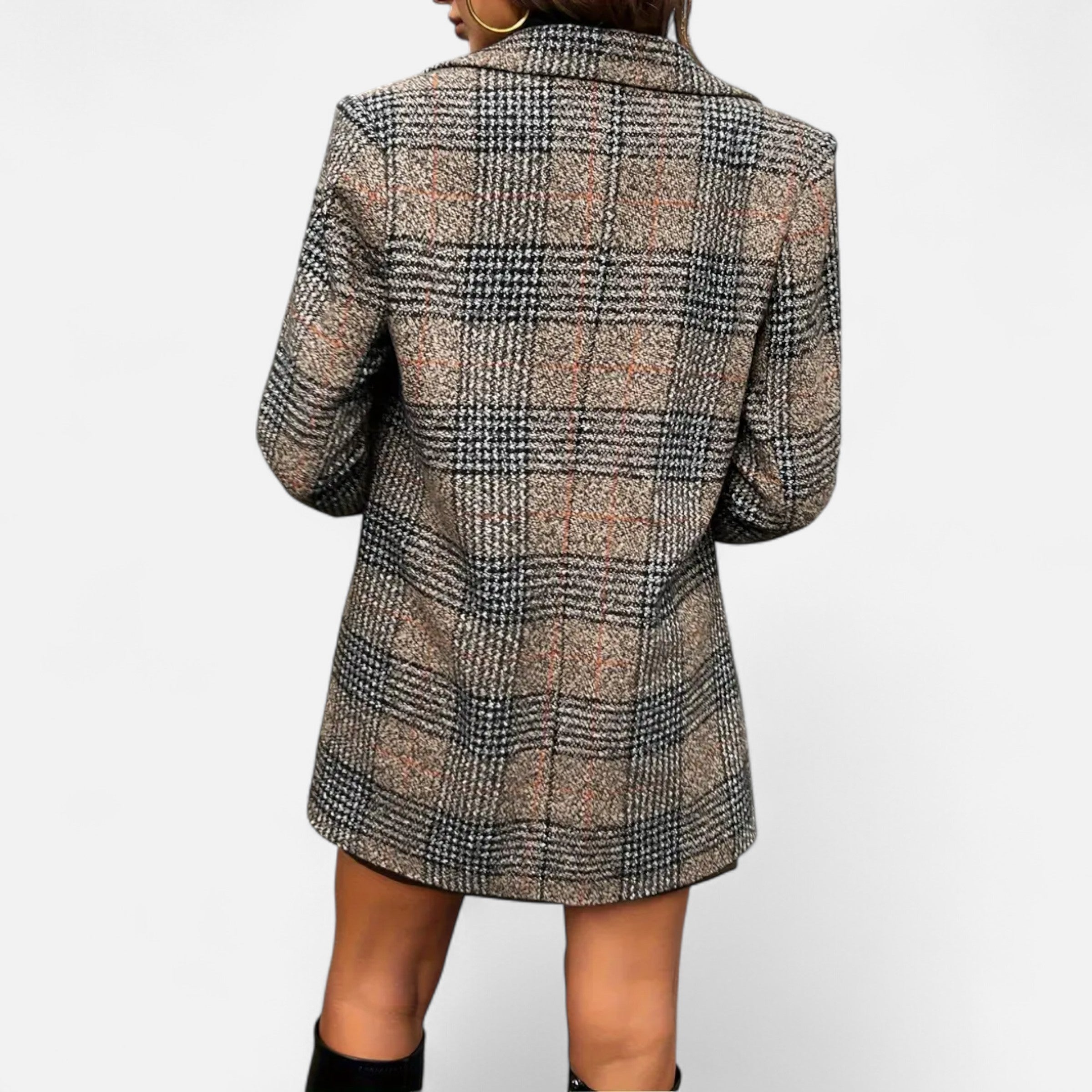 Old Ancien | Women’s Classic Coat – Houndstooth Timeless Sophistication
