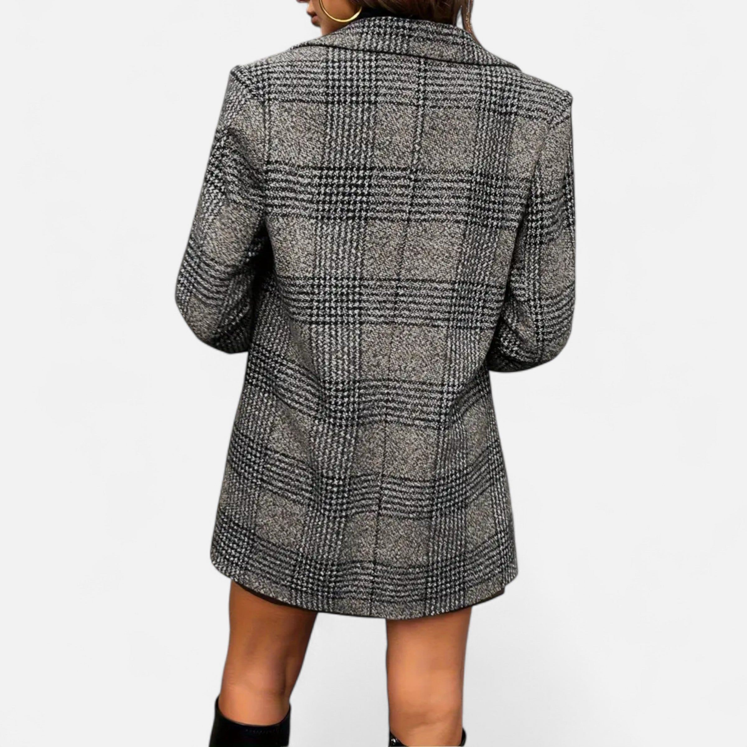 Old Ancien | Women’s Classic Coat – Houndstooth Timeless Sophistication