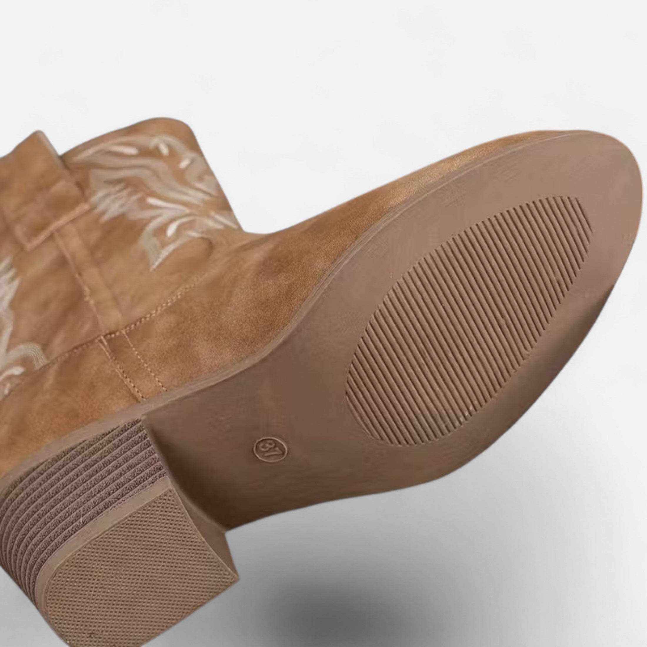 Old Ancien | Women’s Suede Cowboy Boots – Vintage Chunky Heel