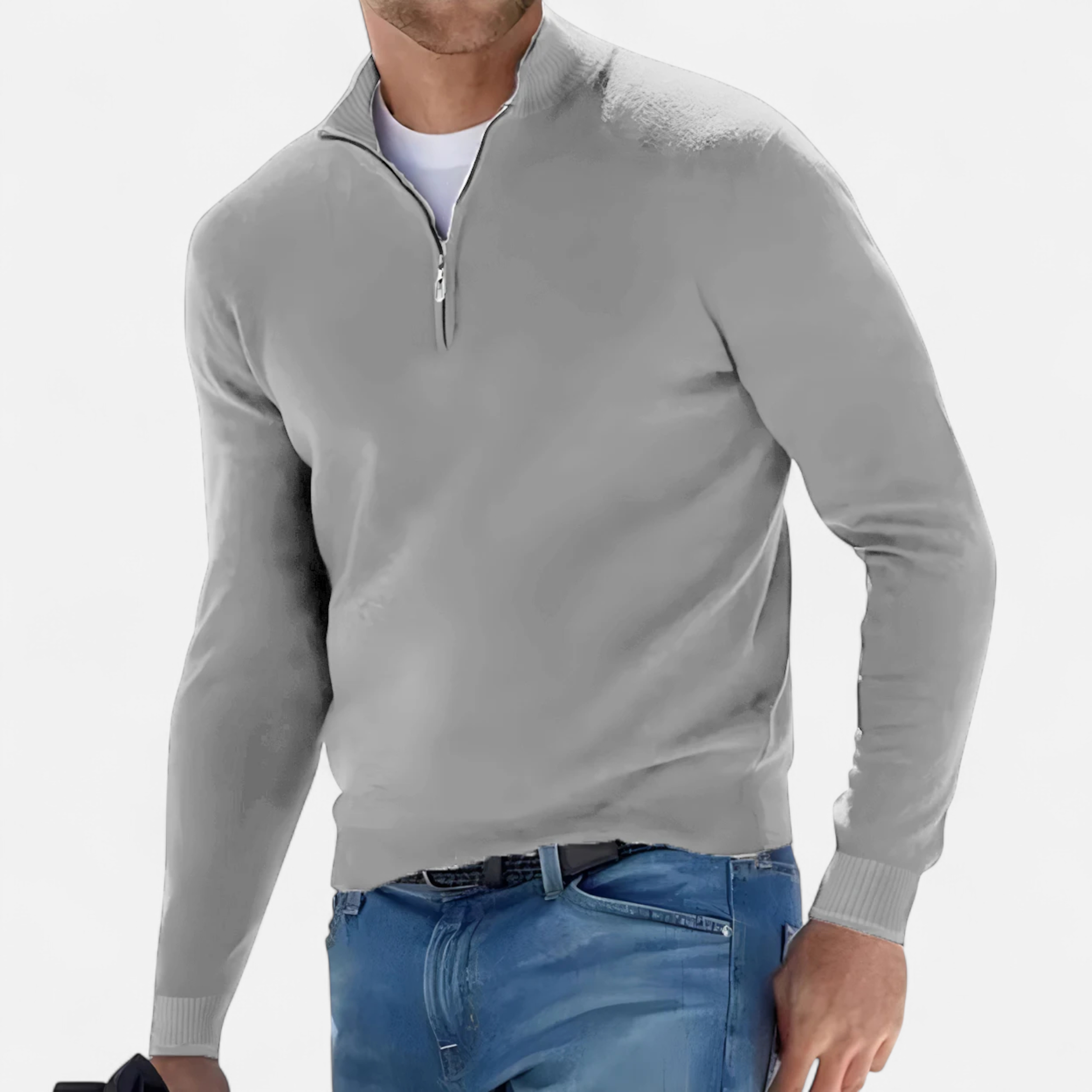Old Ancien | Men’s Half-Zip Sweater – Heritage Knit Elegance