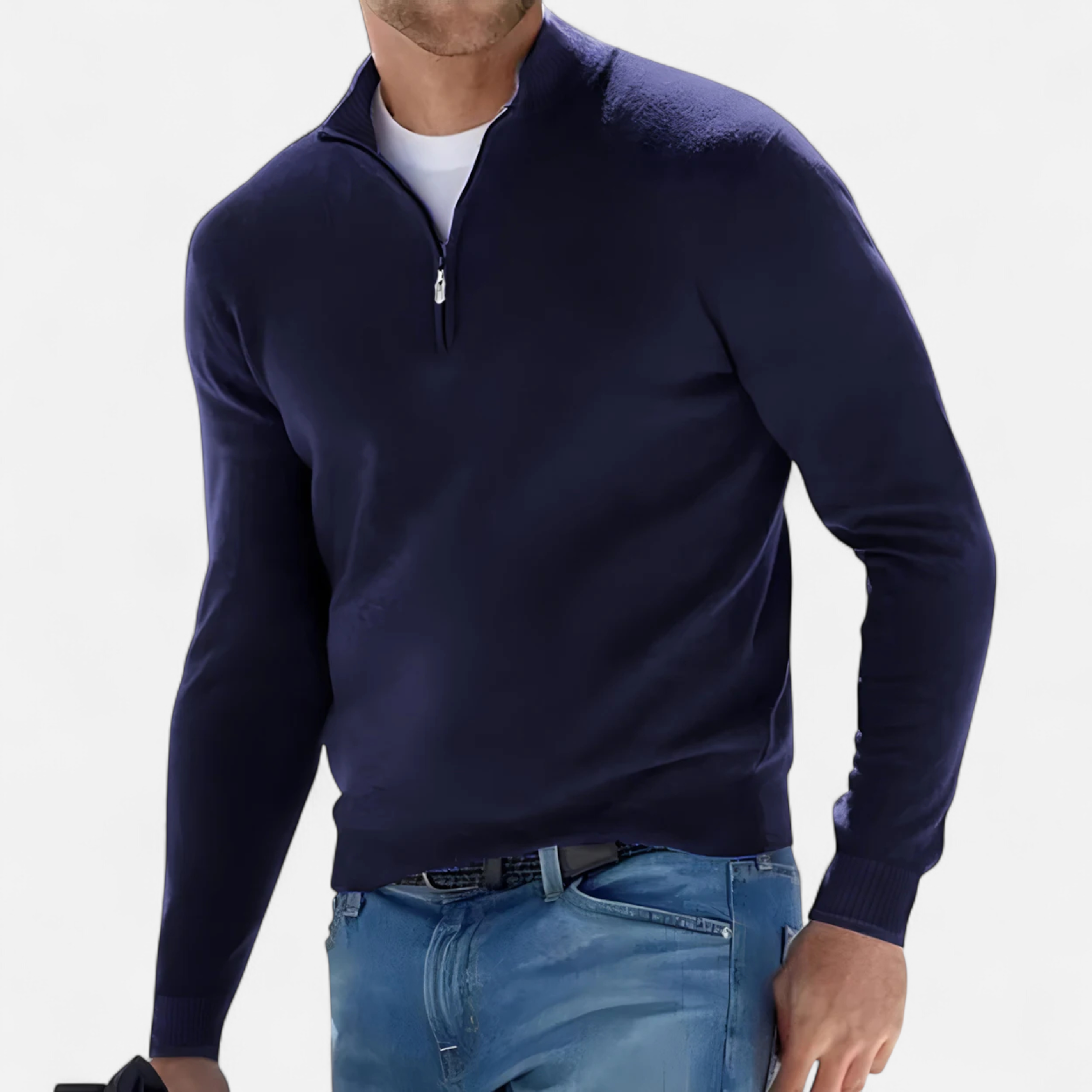 Old Ancien | Men’s Half-Zip Sweater – Heritage Knit Elegance